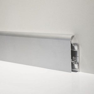 Battiscopa in Alluminio con supporto altezza 70mm