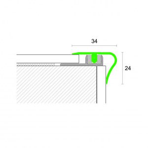 Profilo per gradini realizzati in Laminato o Parquet h da 7 a 10mm Alluminio